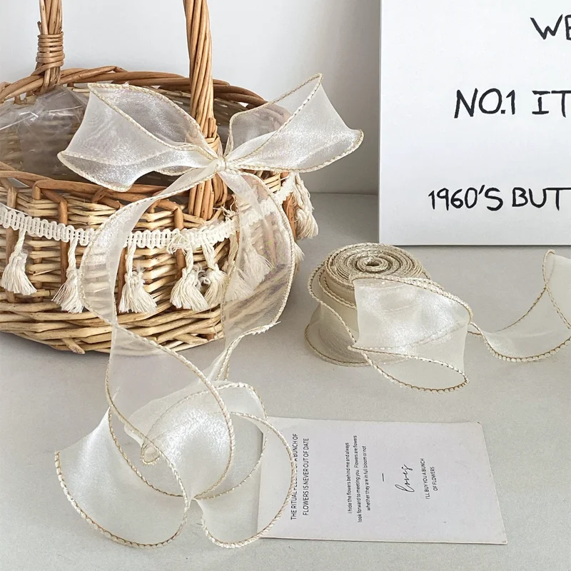 10Yard/Roll 6cm Chiffon Silk Ribbon Organza Satin For DIY Craft Gift Wrapping Decoration Wedding Bouquets Wreath Sewing Supplies