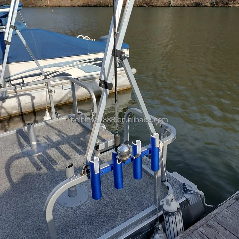 Aluminium 4 Link 3 Tube Fishing Rod Holder For Marine Boat Yacht RV