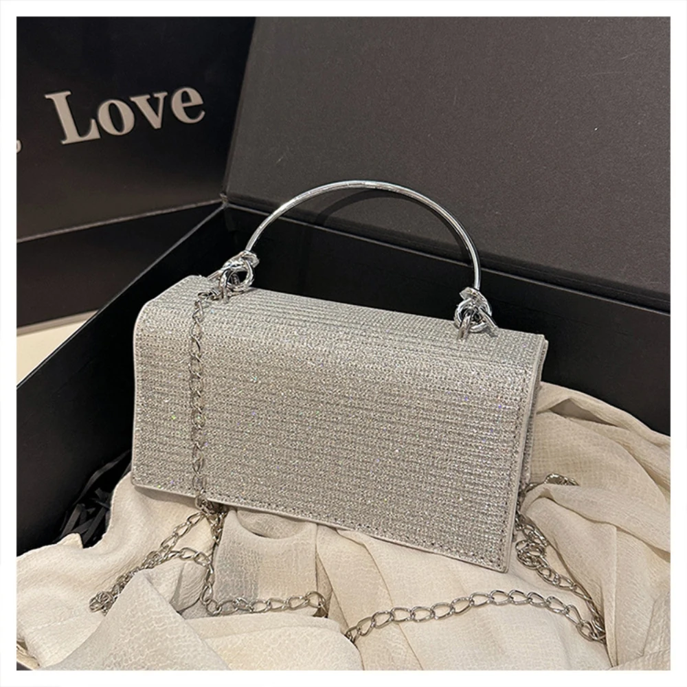 Fashion Elegant Clutch Bag Women Shiny Chain Shoulder Crossbody Bag Ladies Chic Cocktail Wedding Party Envelope Evening Bag