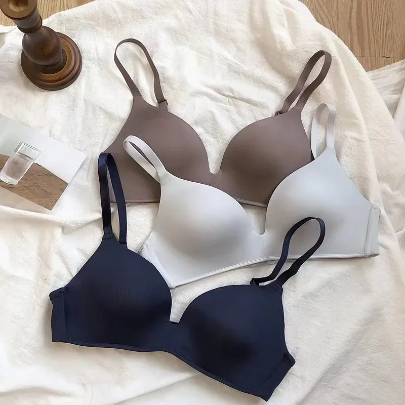 

Cross-border Lightweight Clothing Seamless Underwear Women's Underwire Large Chest Thin Triangle Cup Bra Cover