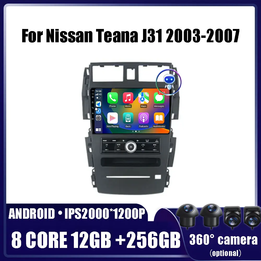 

Android 14 For Nissan Teana J31 2003 - 2007 Multimedia Video Player 9 inch Car Radio Navigation stereo GPS No DSP WIFI 4G 2 din