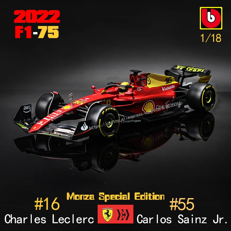 Bburago 1:18 Ferrari 2022 F1-75 Monza Edizione Speciale Genuino Autorizzato Simulazione Modello Di Auto In Lega Collezione Decorativa Giocattolo