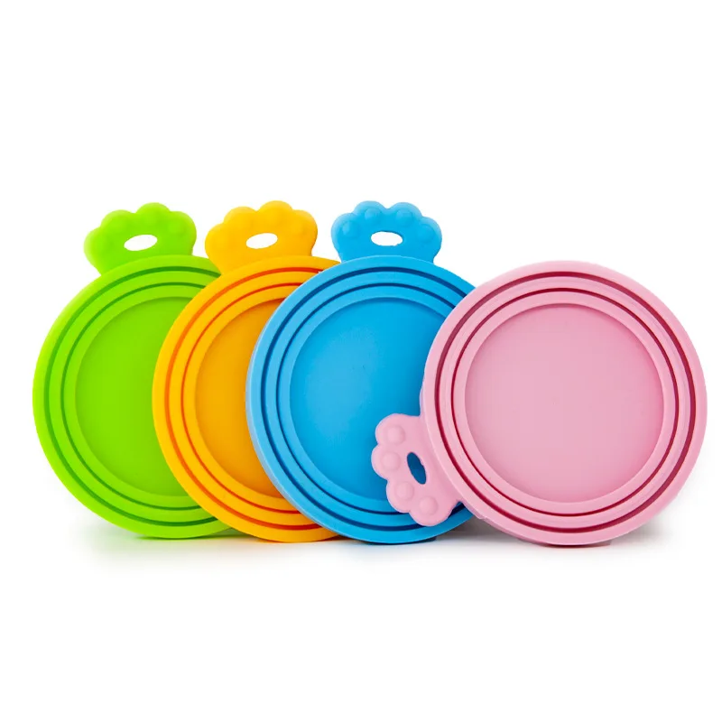 Food Cover 3 In 1 Reusable Pet Food Can Silicone Fresh Keeping Preservation Cover For 8.9cm/7.3cm/6.5cm