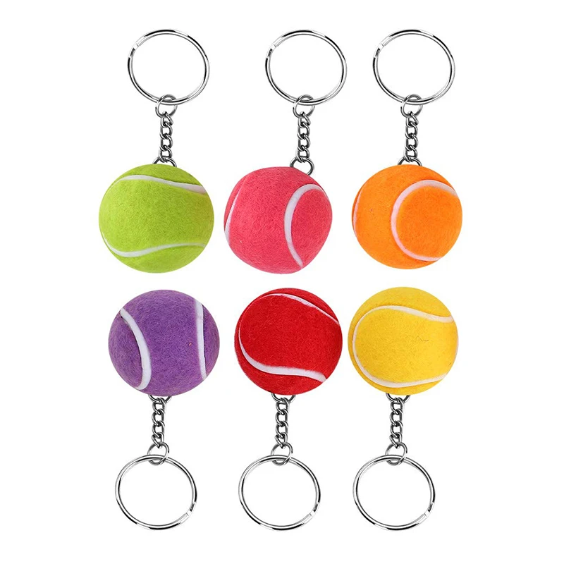 

6Pcs Tennis Ball Keychains for Kids Party Favors Supplies