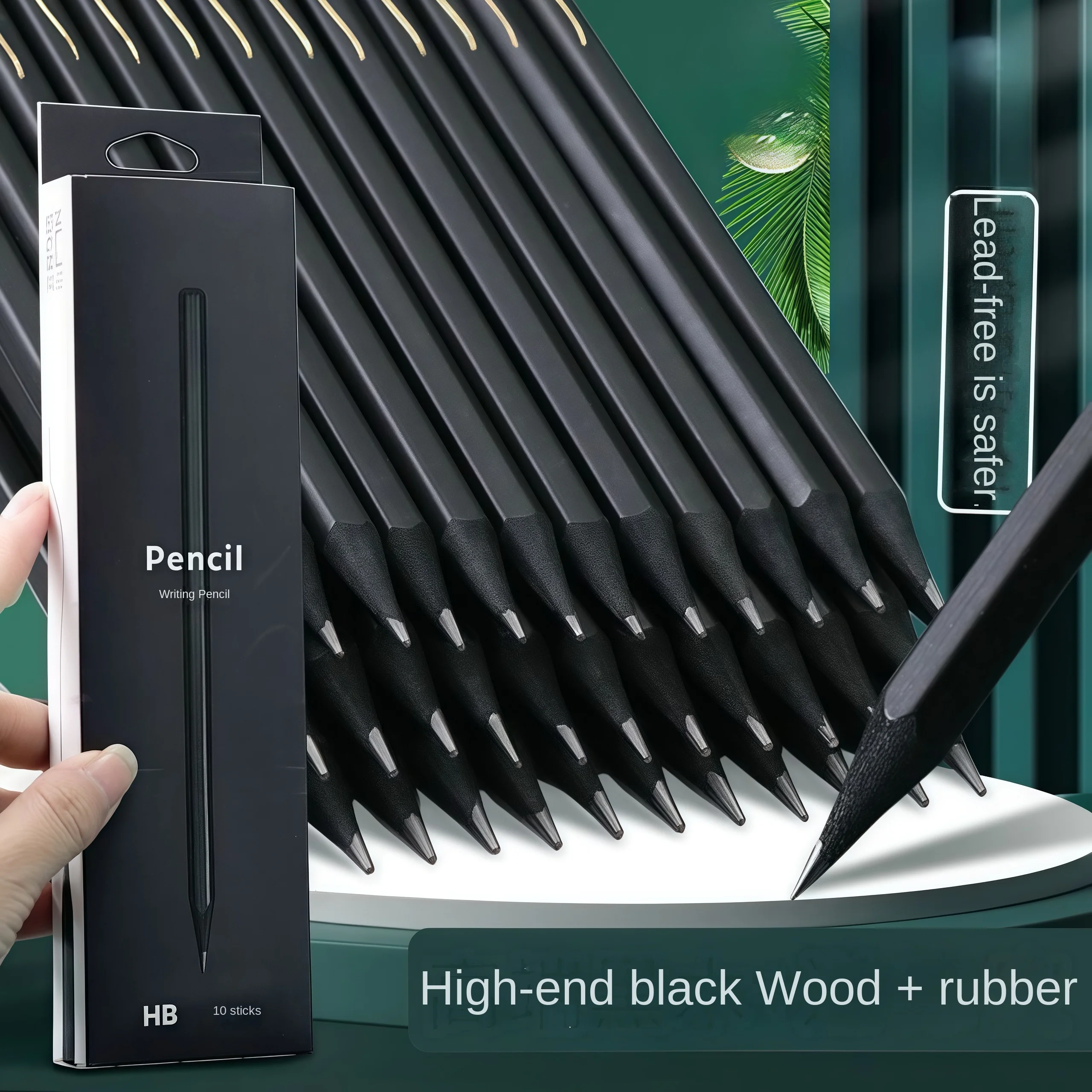 10/20/30pcs/set 2B HB Wooden Lead Pencils Black Wood Graphite Pencil Set Wood-Cased Pencils for Office School Writing Supplies - 6
