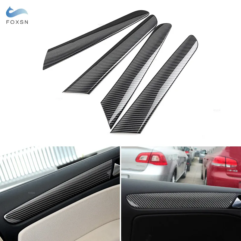 4pcsABSCarbonFiberTextureCarStylingInteriorWindowDoorPanel