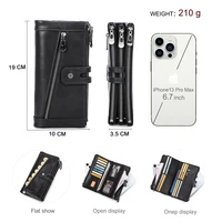 CONTACT'S Women Long Clutch Wallets RIFD Blocking Genuine Leather Wallet Fashion Coin Purse for Ladies Card Holder Money Bag - Image 2