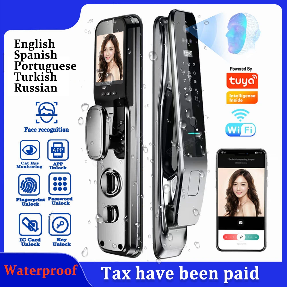 Ip65 Impermeabile 3D Facial Camera Lock Gate Wi-Fi Smart Lock Smart Lock Con Fotocamera App Telecomando Per La Casa
