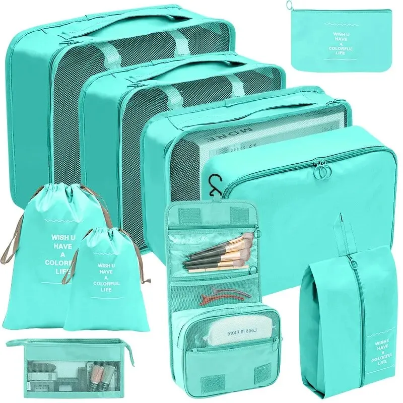 7/8/9/10-Piece Travel Organizer Set – Portable Packing Cubes for Suitcase, Clothes, Shoes, and Wardrobe Storage, Foldable Luggage Pouches Bags & Storage Items Beach bags