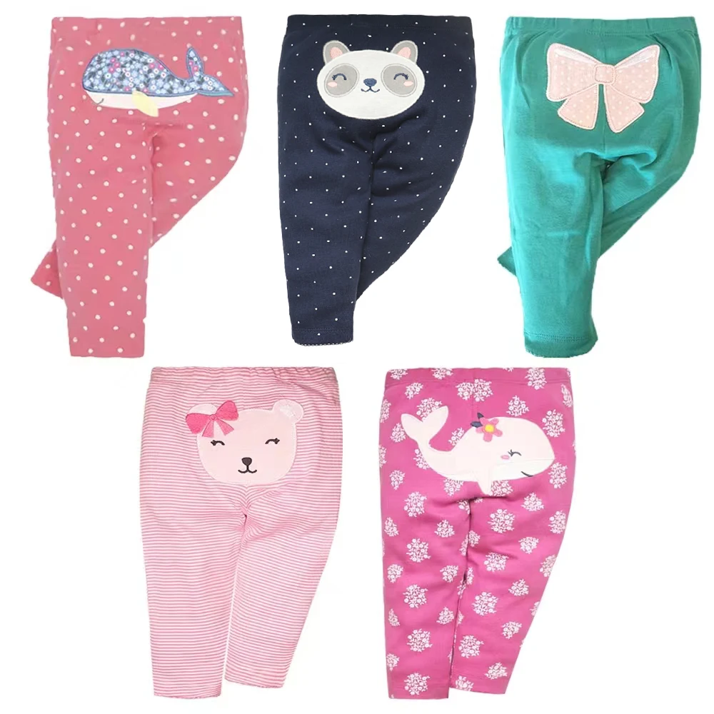 Baby Leggings Cotton Pants Baby Trousers 3/4/5PCS/LOT Newborn Pants Cartoon 100% Cotton 9-24M-3TM