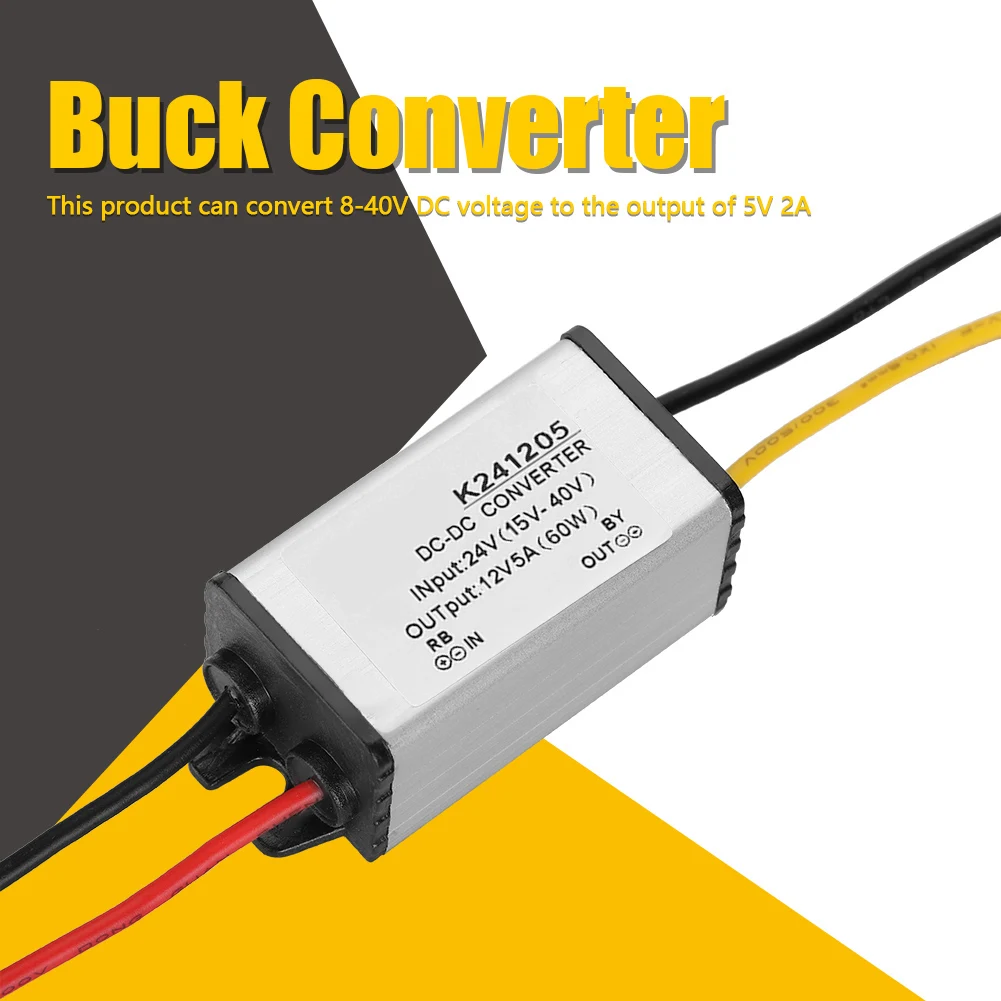DC-DC 24V to 12V Voltage Converter High Efficiency Step down Power Supply 5A Aluminum Shell power supply voltage converter