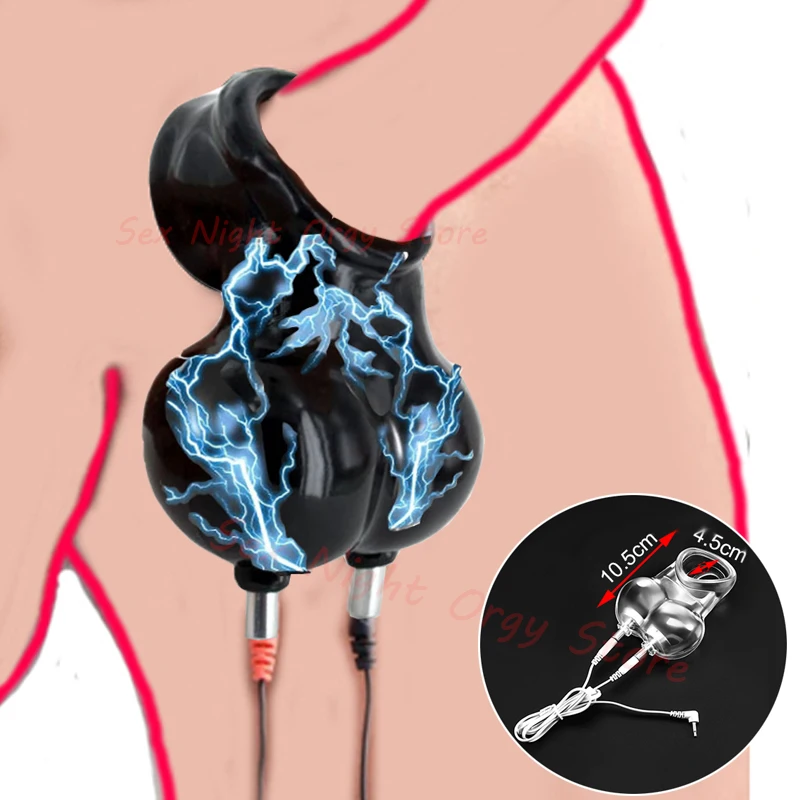 Electro Sex Toys E stim Chastity Cage Electrostimulation Anal Butt Plug Electric Shock Penis Cock Ring Stimulate Electro Sex Nipple Clip BDSM Toy Penis Rings