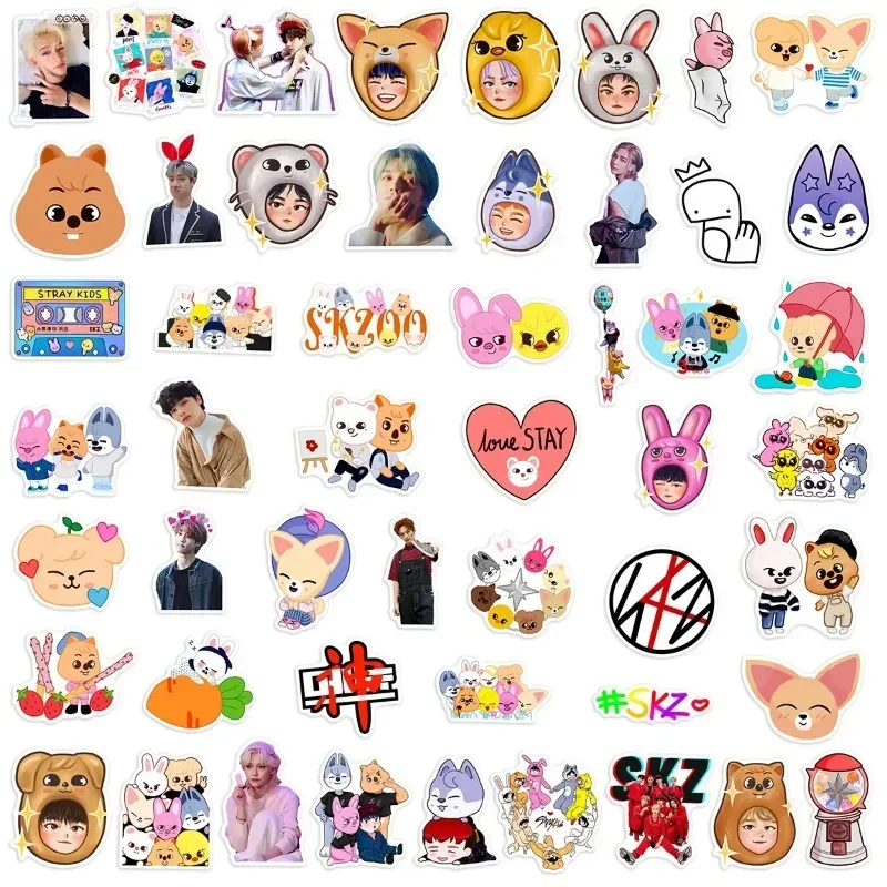 50pcs Kpop Sk Stickers Scrapbooking Laptop Notebook Cartoon Suitcase Graffiti Sticker Decals for Kids Girl Stray Gifts images - 6