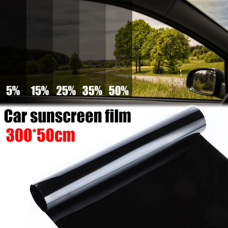 300x50cm Car Window Tint Tinting Film UV Protection Car Glass Black Sticker Film Sunscreen Heat