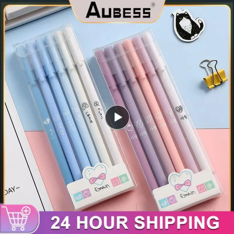 

Набор милых гелевых ручек Morandi Kawaii 0,5 мм, черная шариковая ручка, офисные и школьные канцелярские принадлежности, Студенческая водная ручка для письма, нейтральная ручка