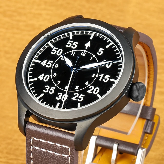 san martin pilot watch 38mm vintage military enthusiasts nh35