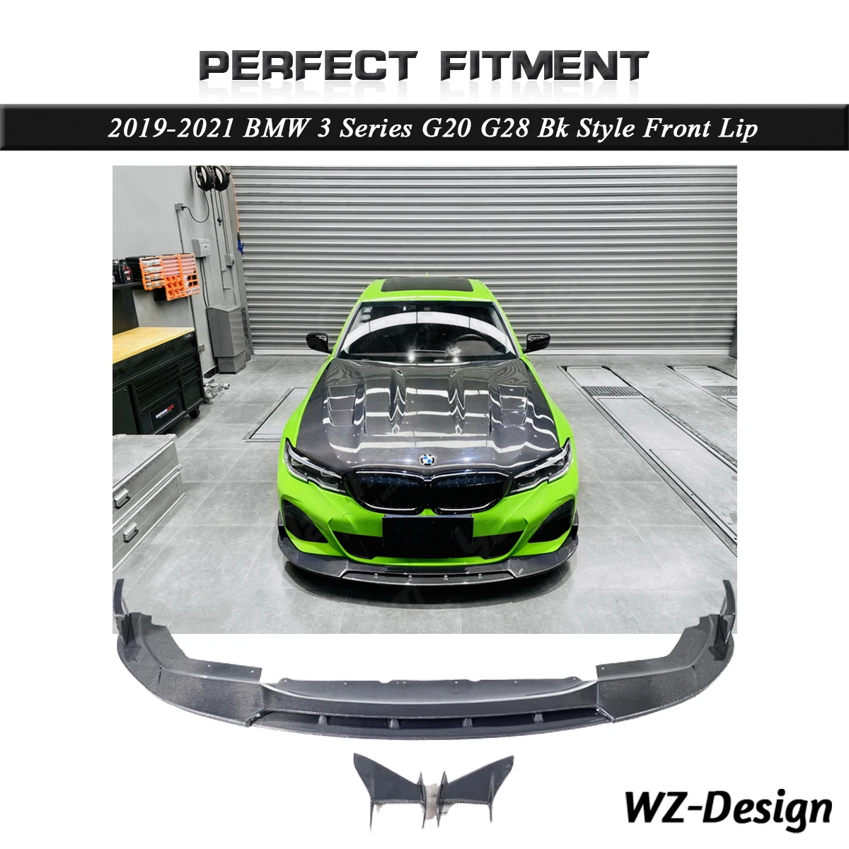 

Car Accessories Carbon Fiber BK Style Front Lip Fit For 2019-2021 BMW 3 Series G20 G28 Front Lip Splitter