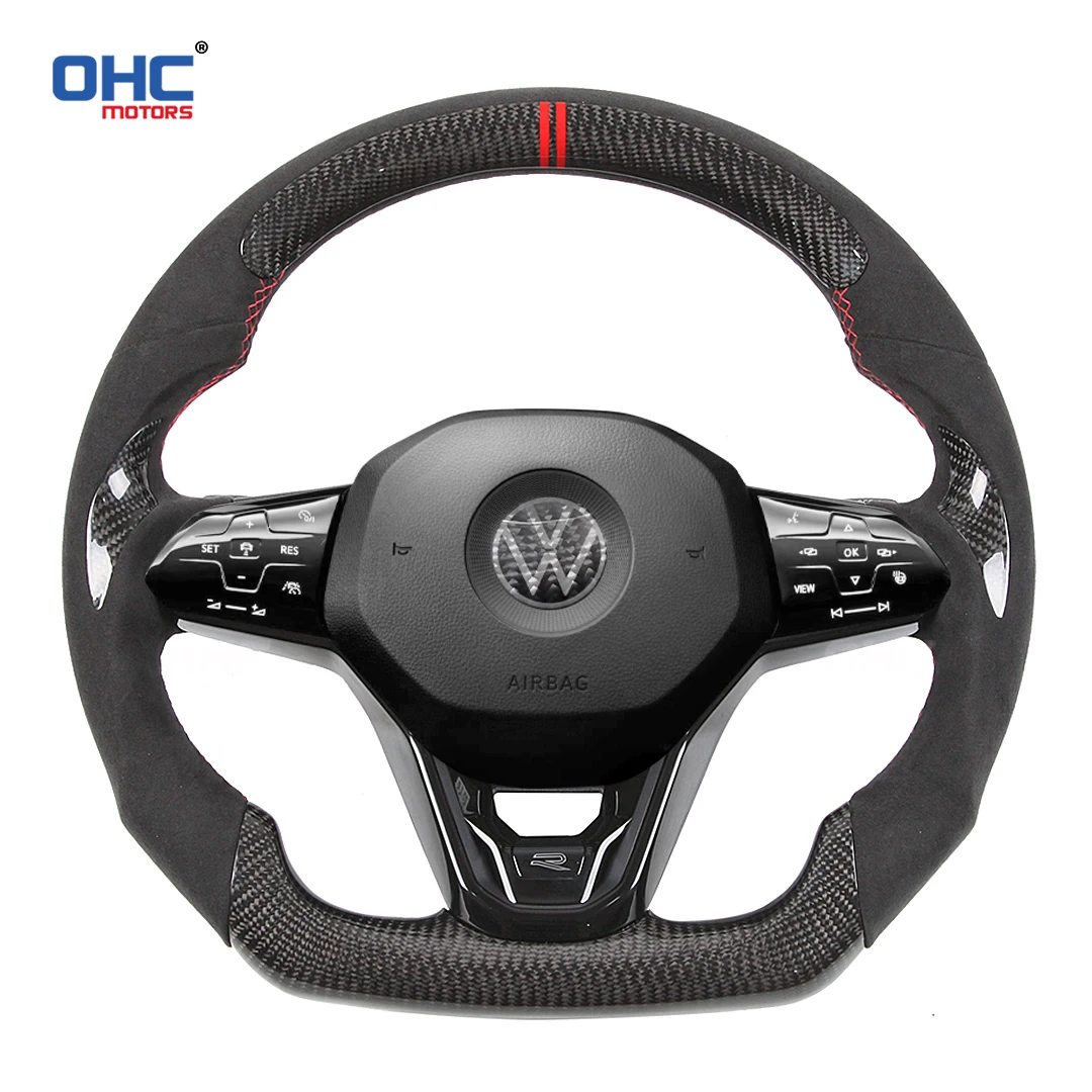 

100% Tested Carbon Fiber Steering Wheel Fit For Volkswagen VW MK8