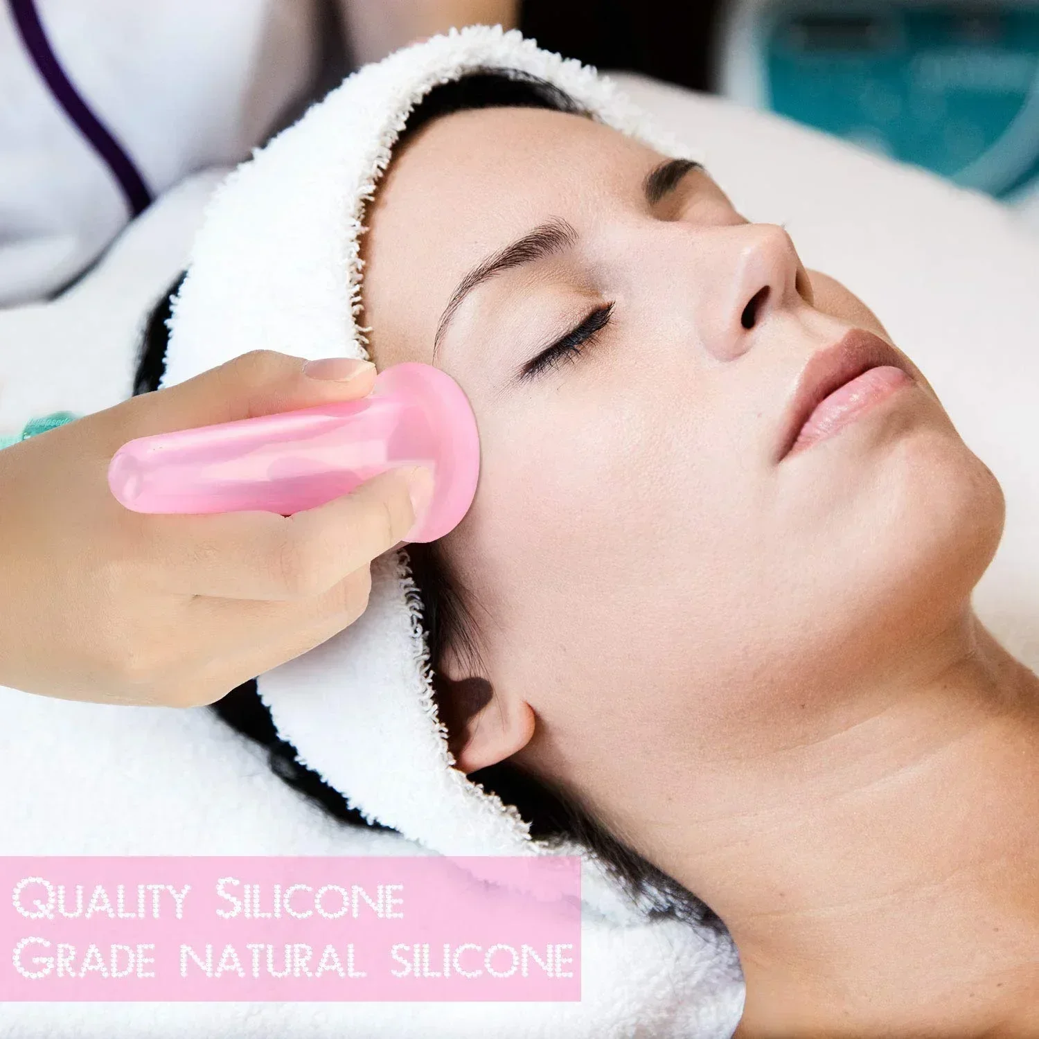 Silicone Vacuum Cup & Silicone Face Mask Holder Set Suction Cups Massage Facial Massage Body Face Neck Massage Face Massager