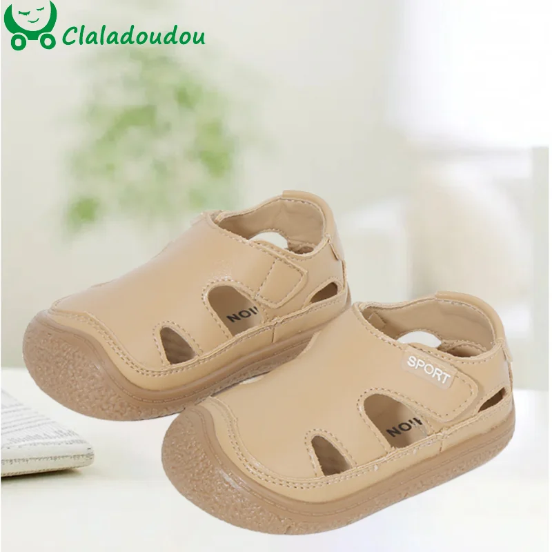 

High Quality Girl's Summer Soft Closed-Toe Sandals,Solid Outdoor Casual Sandals For 0-3years Toddler Boys,Baby Beach Sandals