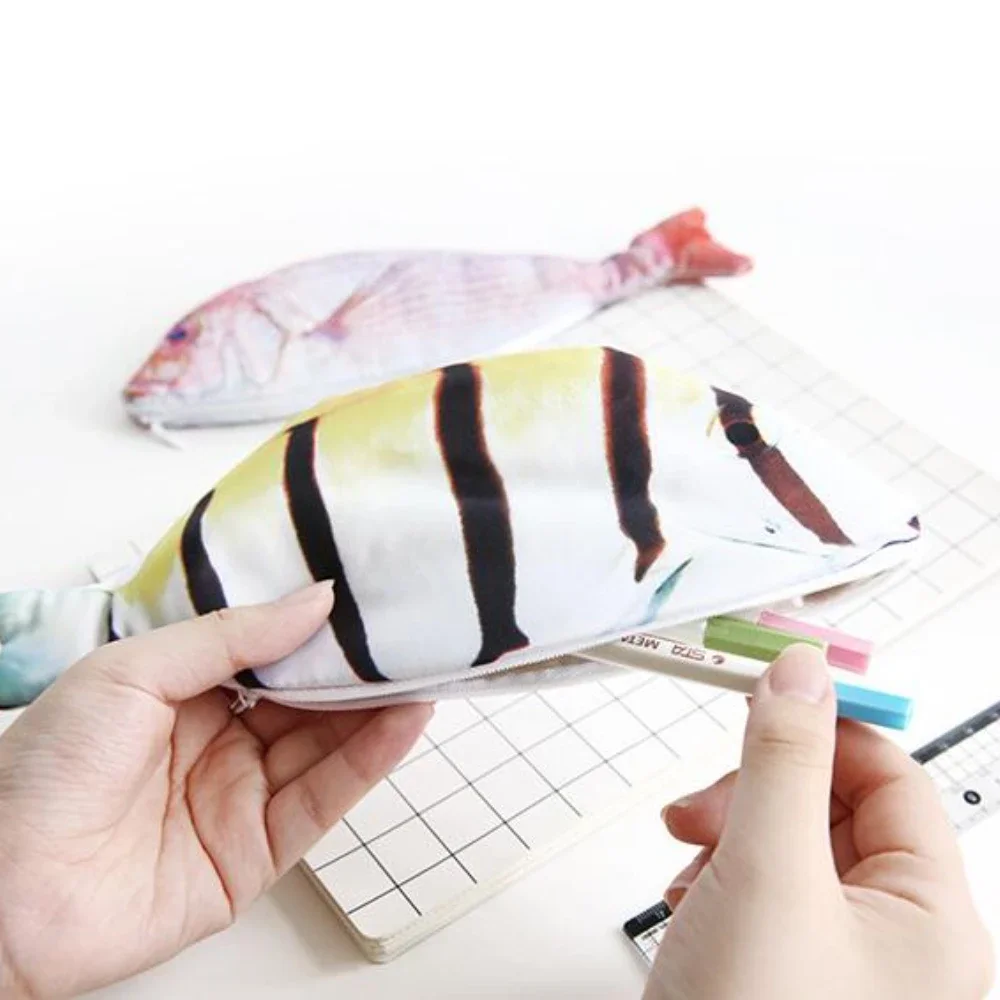 Creative Fish Pencil Case Large Capacity Pencils Pouch Bag Funny School Pencil Cases Stationery Supplies Kawaii Pencil Case - 3