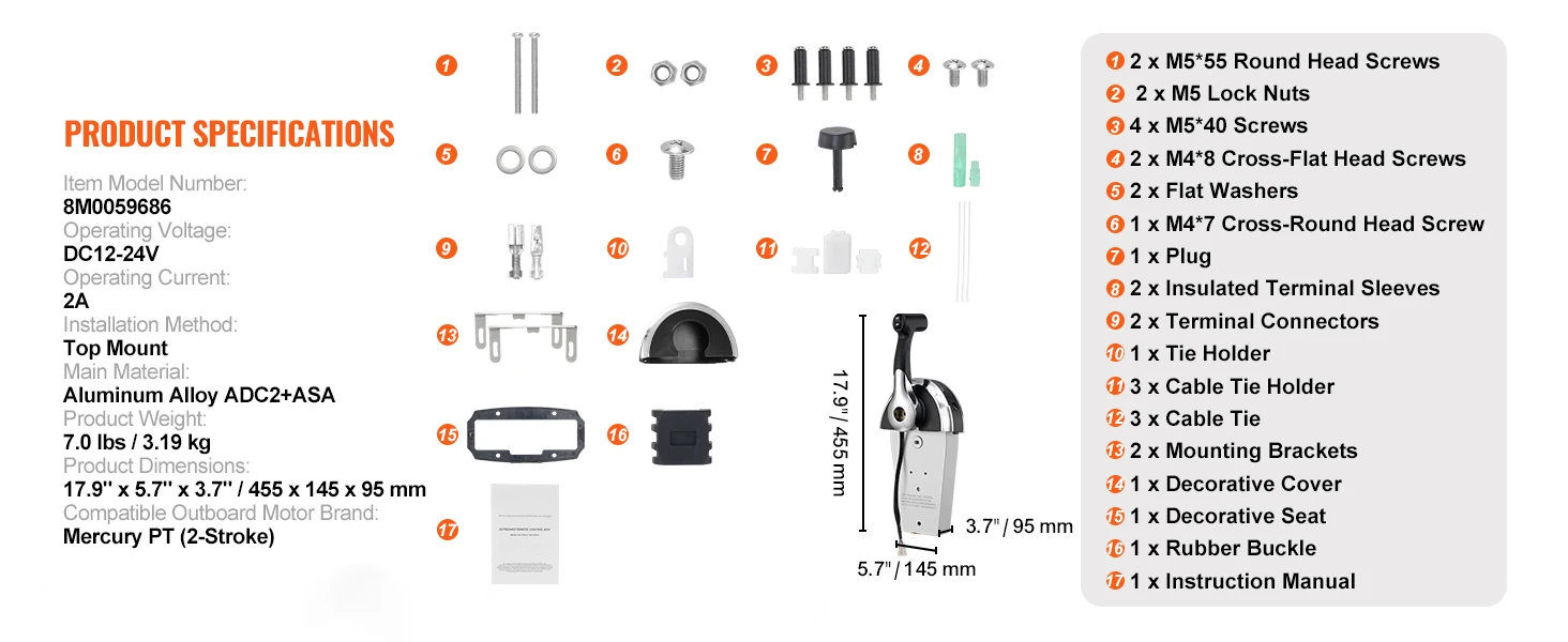 Complete throttle control kit view