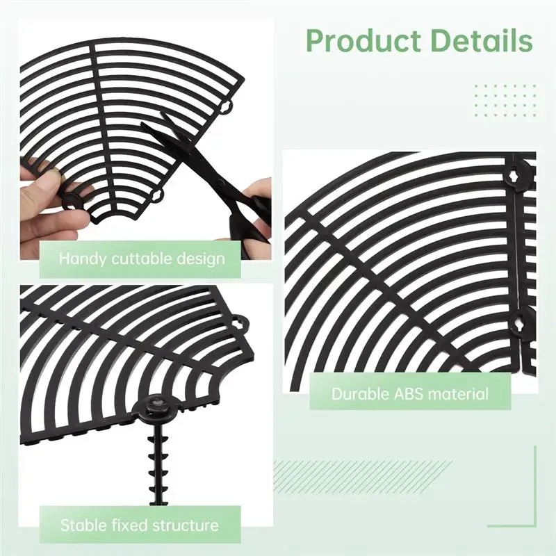 3Pcs Plant Pot Grids 11.8in Cuttable Grid Flower Pot Covers With 24 Stakes ABS Plant Flower Protectors Pets Digging Stoppers