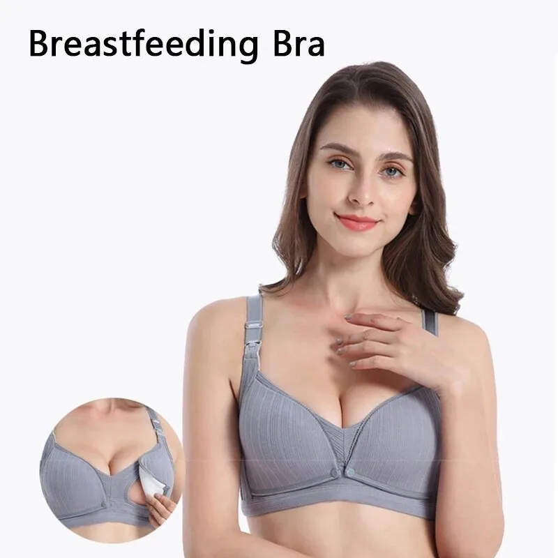 Women Nursing Maternity Breastfeeding Bra For Real Bubee Breast Pump - Button Design Bra Menyusu Butang Nursing Bra
