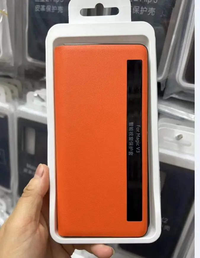 Premium PU Leather Wallet Case - Full Coverage Smart Window Protective Cover