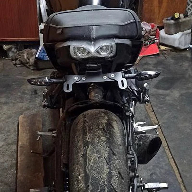 YAMAHA MT09 FZ09 MT-09 FZ-09 17-20 오토바이 액세서리 라이센스 플레이트 홀더 펜더 제거기 테일 깔끔한 브래킷 (LED 포함)