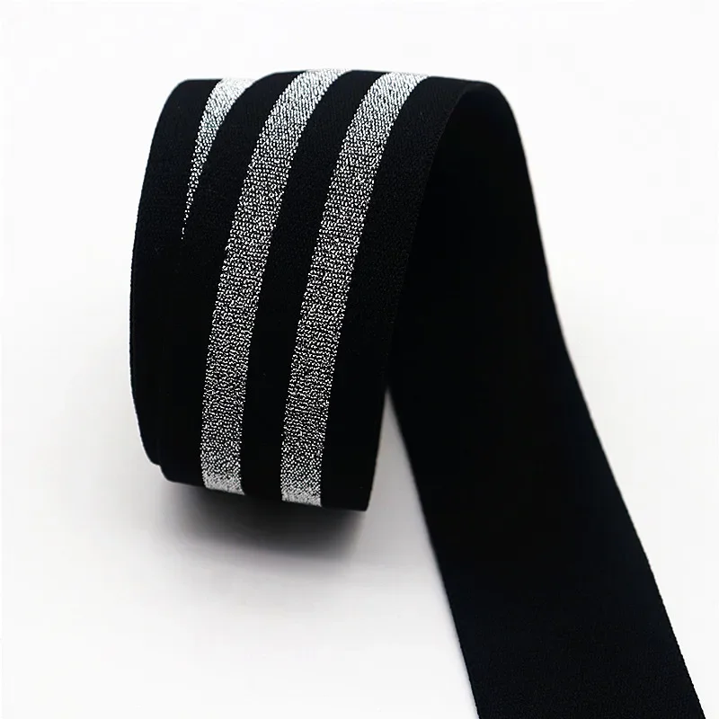 Striped Elastic Band for Garment Decoration and Sewing Supplies – Multiple Lengths Available