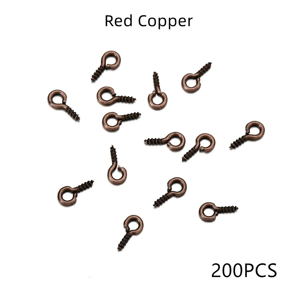 100-200pcs Small Tiny Mini Eye Pins Eyepins Hooks Eyelets Screw Threaded Gold Clasps Hooks Jewelry Findings For Making DIY 