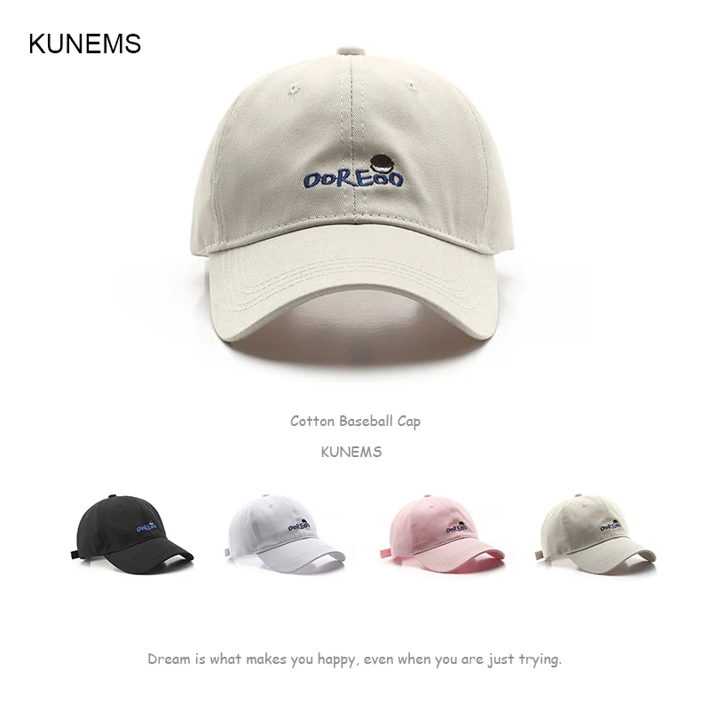 

KUNEMS Summer Hat for Women and Men Fashion Baseball Cap Letter Embroidery Snapback Caps Casual Cotton Hiphop Sun Hat Unisex
