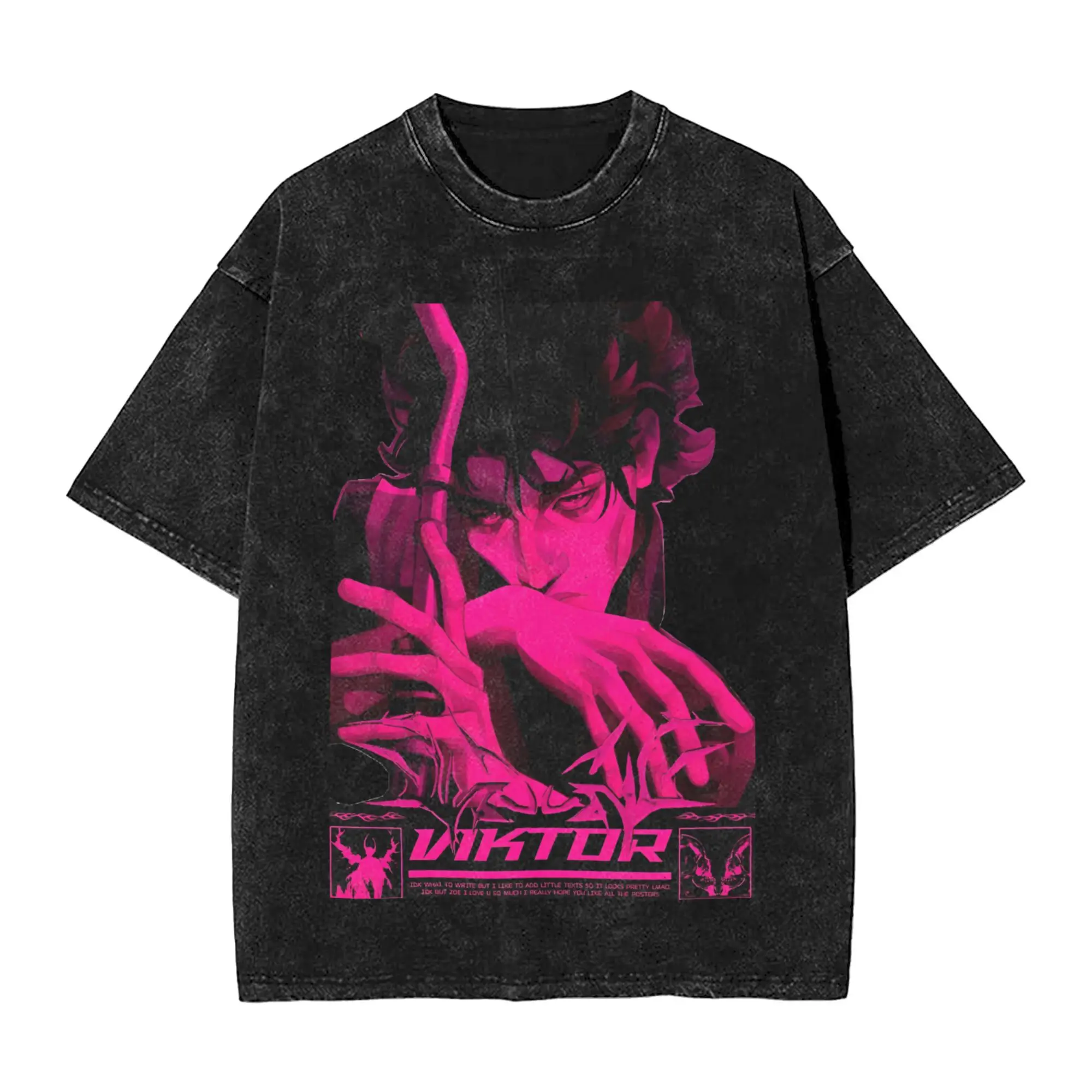 Arcane-Themed Men's Washed Novelty Tee - Short Sleeve Crew Neck 100% Cotton Shirt