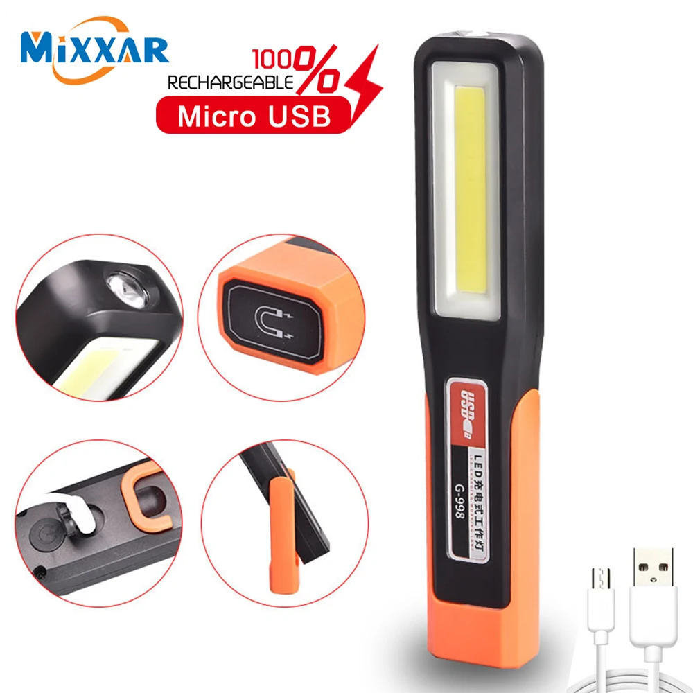 

Z30Powerful COB светодиодный рабочий свет автомобильная лампа для гаража, USB Перезаряжаемый фонарик, магнитный фонарь для экстренного освещения
