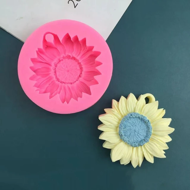 Napraforgó Virág Szilikon Penész Csokoládéhab Sütőszerszám Csepp Szalag Lyuk Aromaterápia Gyertya Gipsz - Image 2