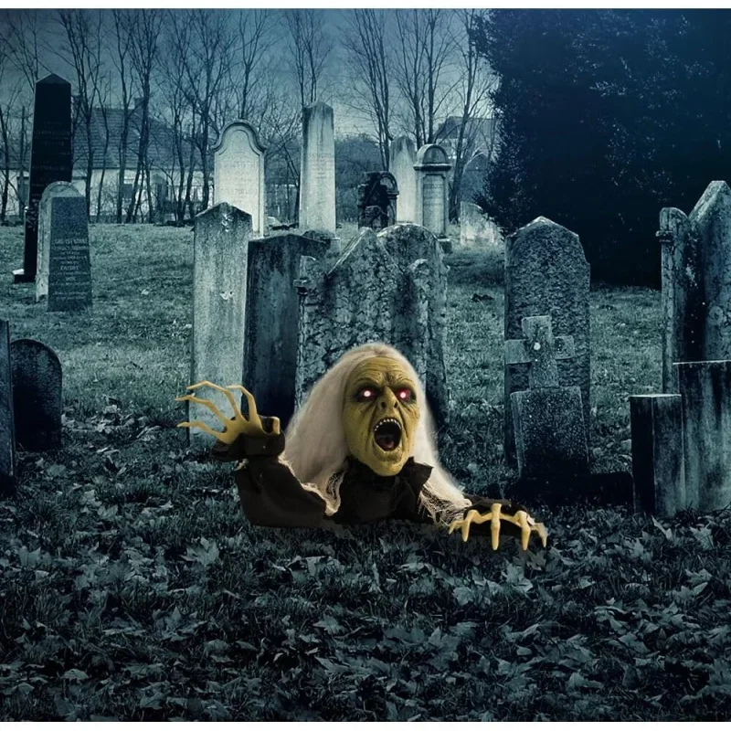 Haunted Hill Farm 63" Crawling Zombie Halloween Animatronic