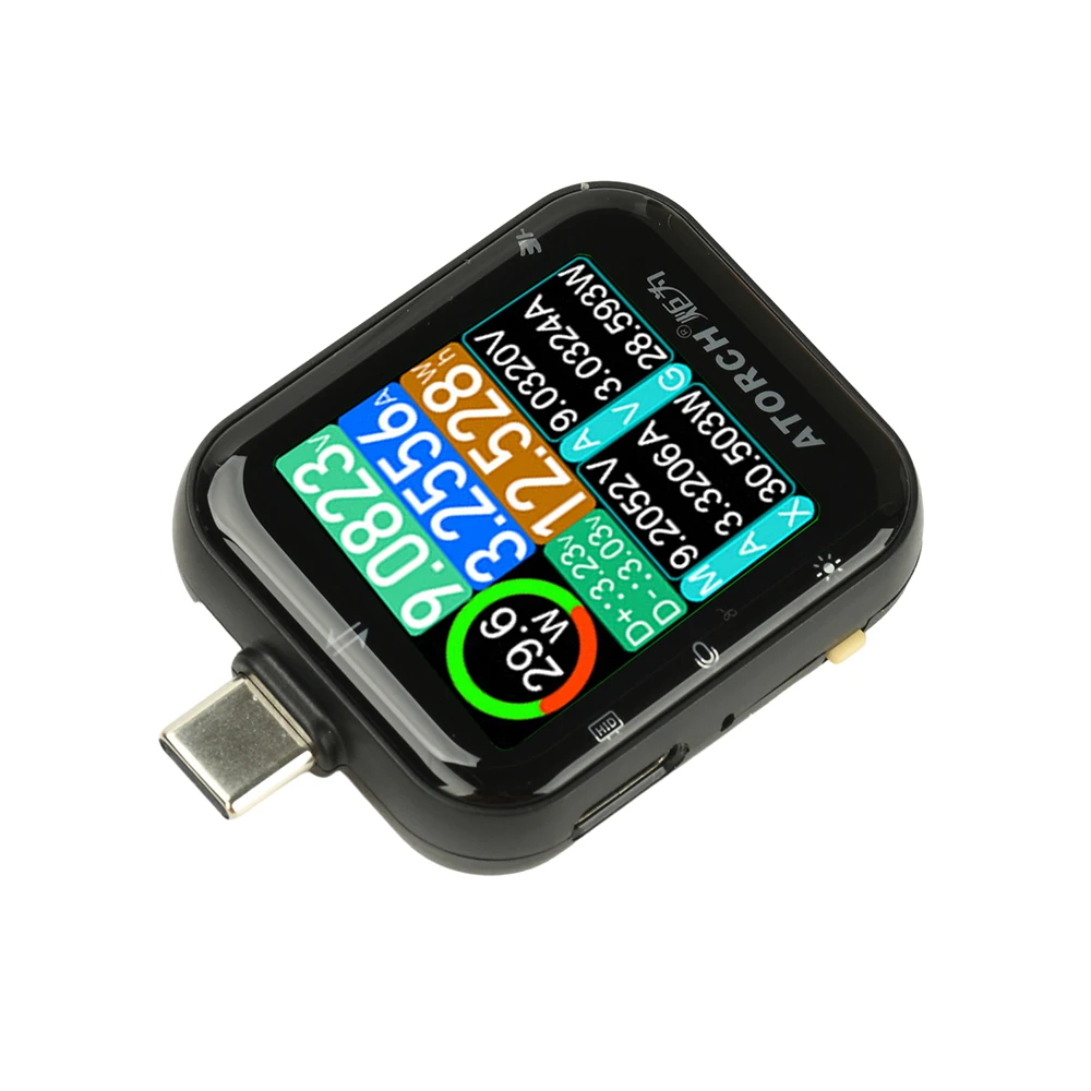 ? T3 터치 컨트롤 중력 센서 디지털 전압계 전류계 고정밀 전력 용량 USB 테스터 (타입 C 휴대폰 충전기용)
