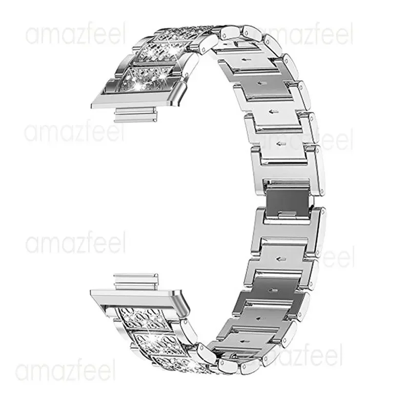 Huawei Watch Fit 2 용 시계 스트랩 스마트 팔찌 액세서리 Huawei Watch Fit2 용 다이아몬드 팔찌 금속 손목 밴드 Correa