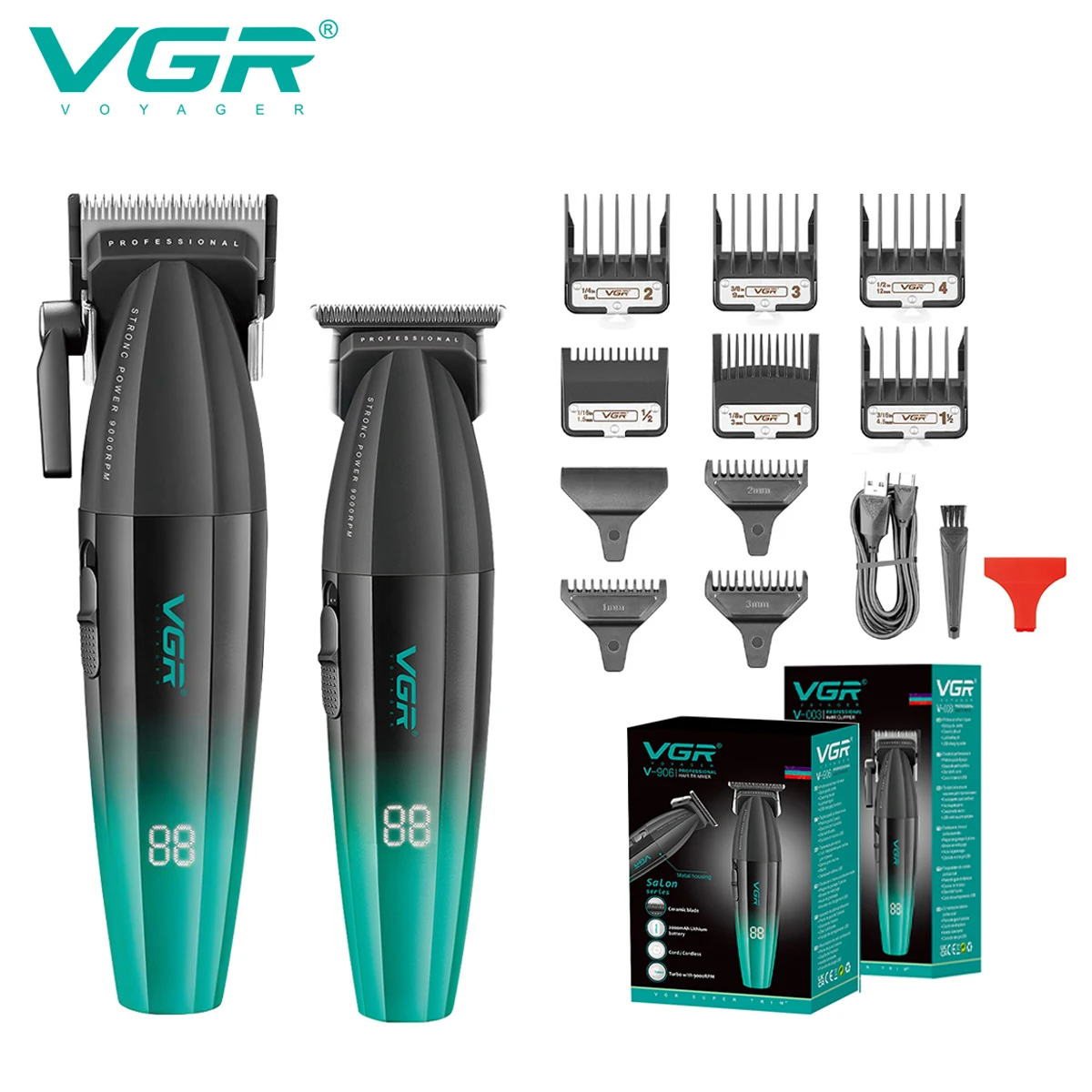 VGR الراقية مجموعة تشذيب الشعر التدرج اللون المعاد...