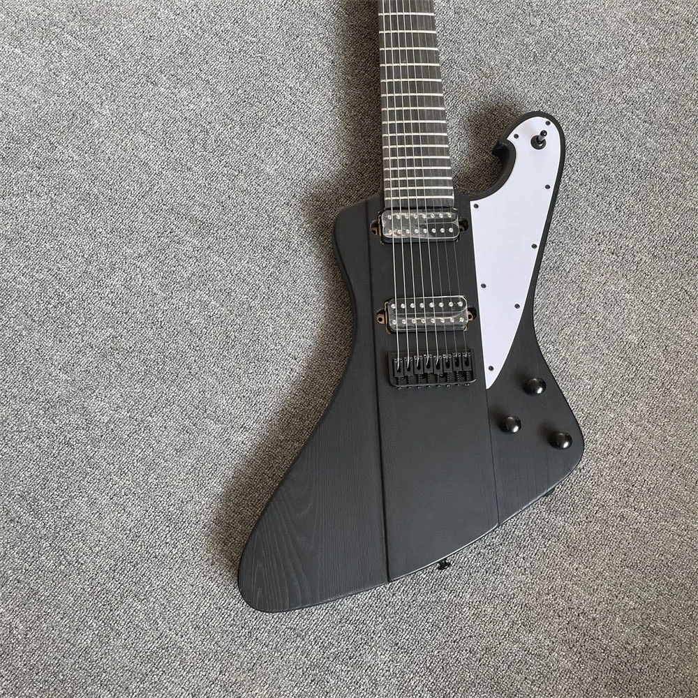 Integrated electric guitar, matte, 8 strings, fingerboard without inlay, double open pickup, real factory pictures, can be modif
