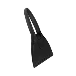 Silicone Ice Scraper with Soft Grip Handle - Winter Snow Removal Tool (Black)