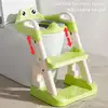 Potty Training Toilet 2 In 1 Toddler Seat With Step Stool Soft Cushion Adjustable Height Toilet Ladder Toilet Seat Stair 1