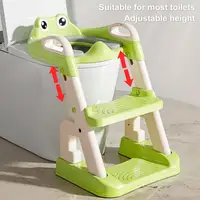 Potty Training Toilet 2 In 1 Toddler Seat With Step Stool Soft Cushion Adjustable Height Toilet Ladder Toilet Seat Stair 1