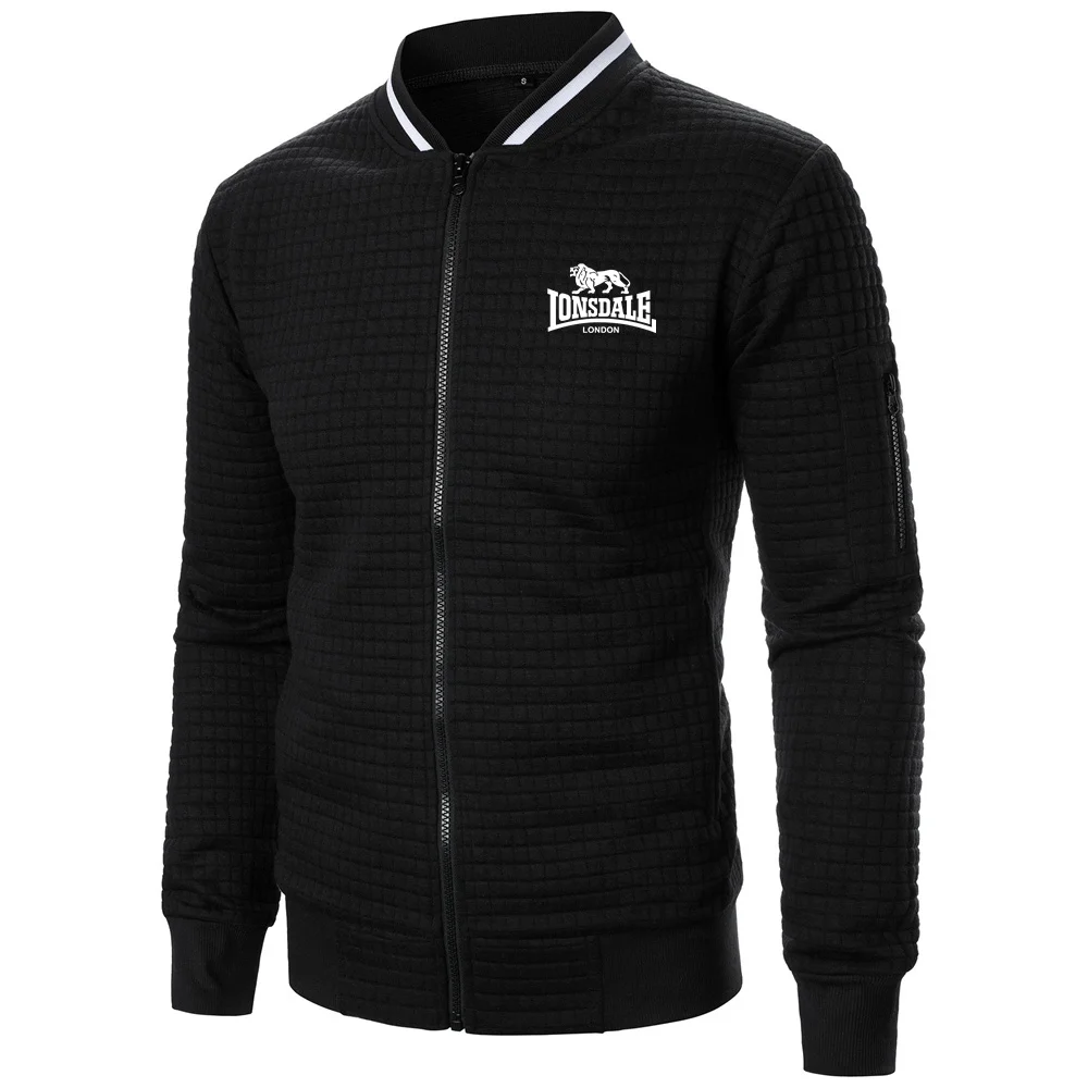 LONSDALE Autumn And Winter New Solid Color Hooded Men's Fashion Zipper Long Sleeve Loose Coat Harajuku Leisure Hooded Sweatshirt
