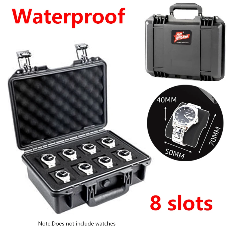 6/8/10/15 Slots ABS Waterproof Watch Storage Box Portable Plastic Suitcase Case Display Storage Case Tool watch storage box watch storage bag watch storage pouch