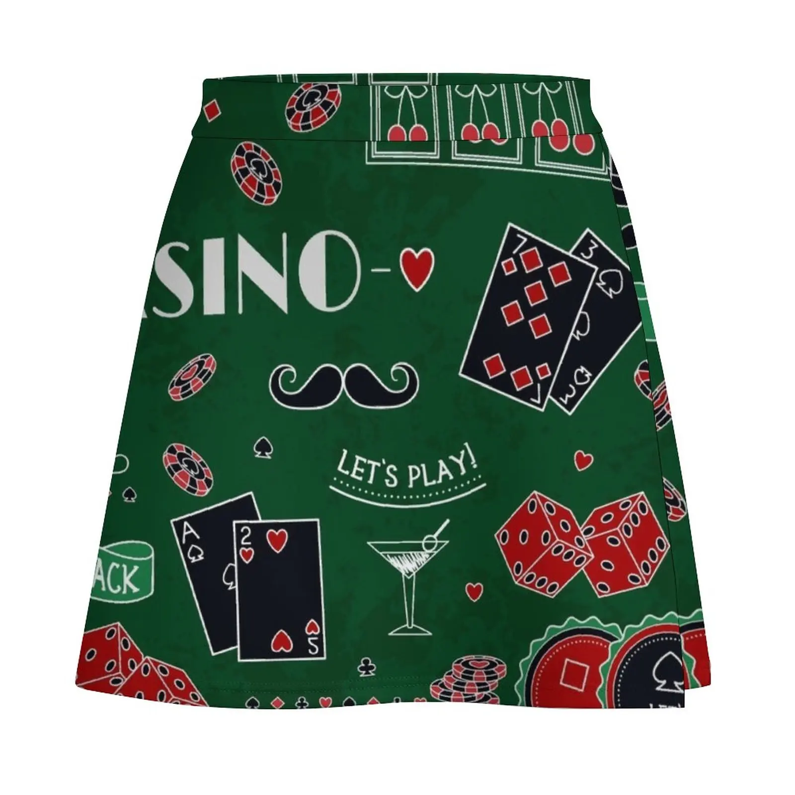 Casino theme. Gambling symbols. Mini Skirt skirt for woman chic and elegant woman skirt Evening dresses