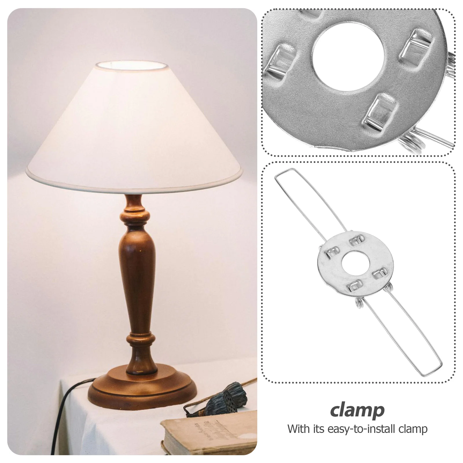 Lamp Holder Spring Clip Shape Buckles Bracket Adapter Lampshade Clamps Galvanized Iron 10 Pcs DIY for