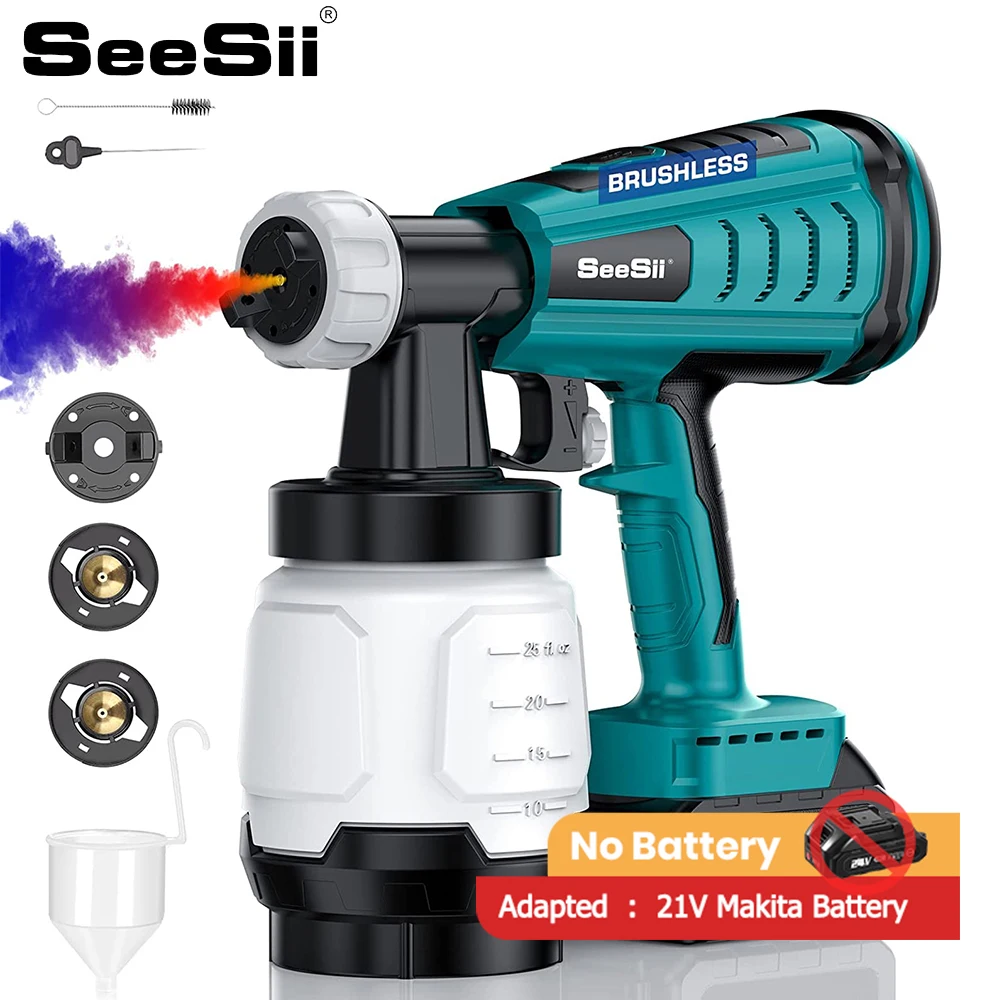 seesii-800ml-electric-spray-gun-cordless-paint-sprayer-auto-furniture-steel-coating-airbrush-w-3-spray-patterns-without-battery