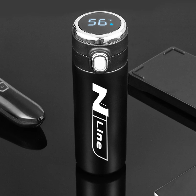 400ml Intelligent Thermos Flask Travel Cup Vacuum Water Bottle For Hyundai N LINE NLINE i30 Tucson Veloster SONATA ELANTRA I20 |